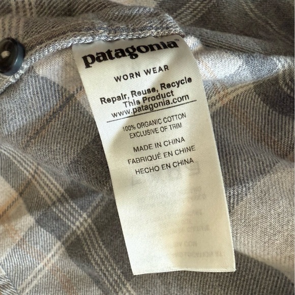 Patagonia Organic Cotton Aspen Forest Tunic Flannel Plaid Shirt Women’s Medium - Picture 7 of 11